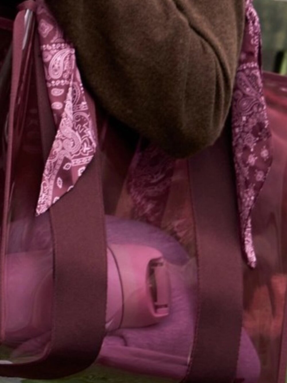 Case-Mate Mulberry Twilly Jelly Tote Burgundy Western Beach Travel Bag NWT - Picture 5 of 9
